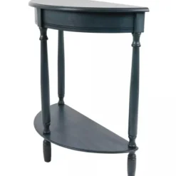 Kirkland's Home Console Tables-Antique Navy Half Round Console Table