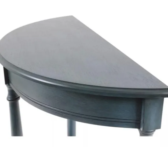 Kirkland's Home Console Tables-Antique Navy Half Round Console Table
