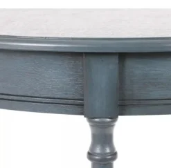 Kirkland's Home Console Tables-Antique Navy Half Round Console Table