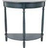 Kirkland's Home Console Tables-Antique Navy Half Round Console Table