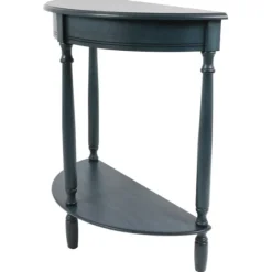 Kirkland's Home Console Tables-Antique Navy Half Round Console Table