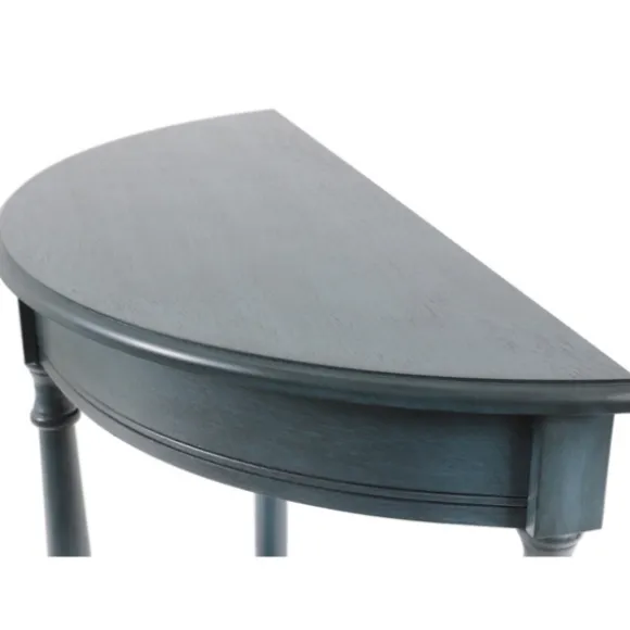 Kirkland's Home Console Tables-Antique Navy Half Round Console Table