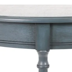 Kirkland's Home Console Tables-Antique Navy Half Round Console Table