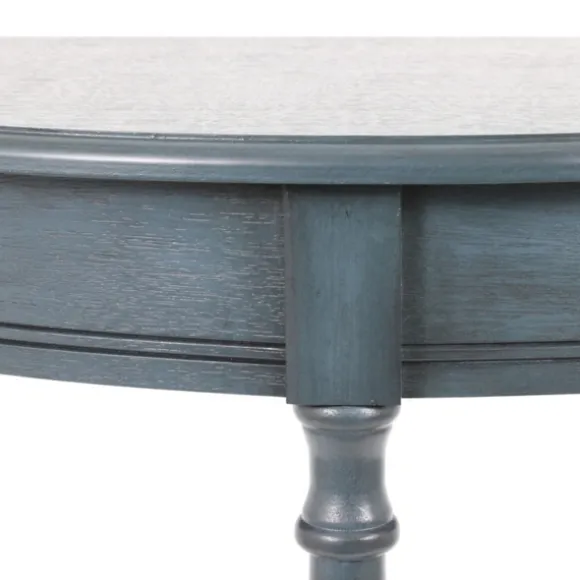 Kirkland's Home Console Tables-Antique Navy Half Round Console Table