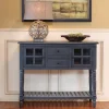 Kirkland's Home Console Tables-Antique Navy Windowpane Buffet Console Table