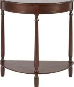 Kirkland's Home Console Tables-Antique Walnut Half Round Console Table