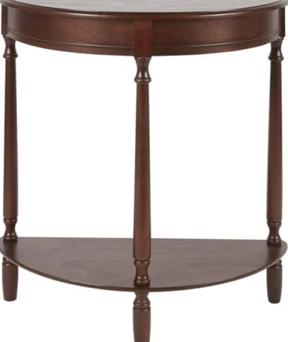 Kirkland's Home Console Tables-Antique Walnut Half Round Console Table