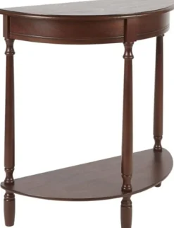 Kirkland's Home Console Tables-Antique Walnut Half Round Console Table