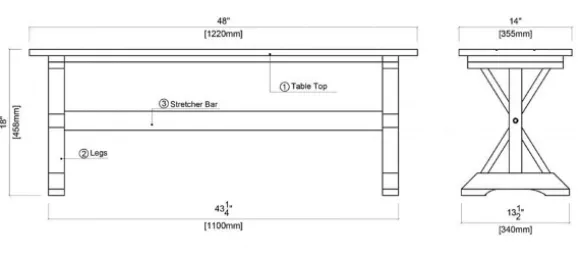 Kirkland's Home Benches & Ottomans-Antique Washed Wood Dining Bench