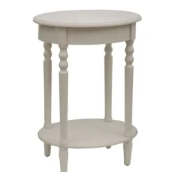 Kirkland's Home Nightstands-Antique White Simplicity Oval Side Table