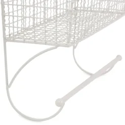 Kirkland's Home Wall Storage-Antique White Wire Basket Towel Rack, 17 In.