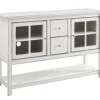 Kirkland's Home Console Tables-Antique White Wood Tv Stand Console Table
