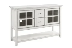 Kirkland's Home Console Tables-Antique White Wood Tv Stand Console Table