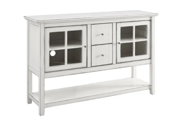 Kirkland's Home Console Tables-Antique White Wood Tv Stand Console Table