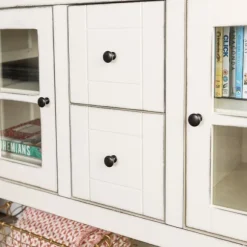 Kirkland's Home Console Tables-Antique White Wood Tv Stand Console Table