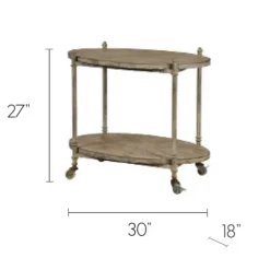 Kirkland's Home Kitchen Islands & Bar Carts-Antique Wood And Metal Bar Cart
