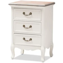 Kirkland's Home Nightstands-Antique Wooden 3-Drawer Nightstand
