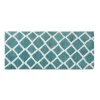 Kirkland's Home Bathroom Rugs-Aqua Geometric Pattern Reversible Bath Mat, 60 In