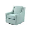 Kirkland's Home Accent Chairs-Aqua Upholstered Swivel Accent Chair