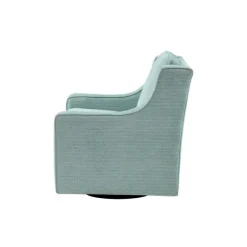 Kirkland's Home Accent Chairs-Aqua Upholstered Swivel Accent Chair