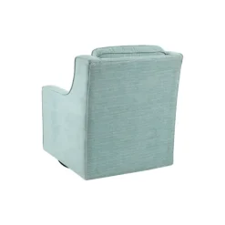 Kirkland's Home Accent Chairs-Aqua Upholstered Swivel Accent Chair