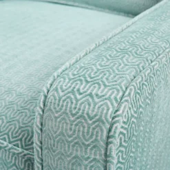 Kirkland's Home Accent Chairs-Aqua Upholstered Swivel Accent Chair