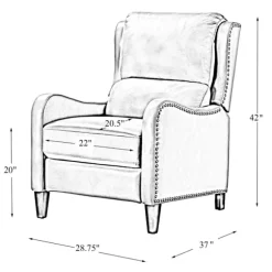 Kirkland's Home Accent Chairs-Arturo Leather Wingback Recliner