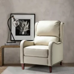 Kirkland's Home Accent Chairs-Arturo Leather Wingback Recliner
