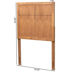 Kirkland's Home Beds & Headboards-Ash Walnut Wood Panel Twin Headboard