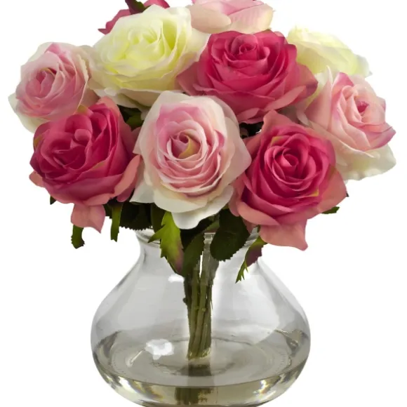 Kirkland's Home Arrangements & Greenery-Assorted Roses In Vase Arrangement