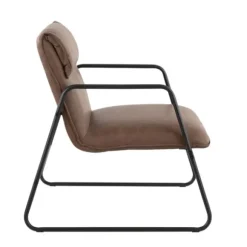 Kirkland's Home Accent Chairs-Axel Espresso Leather Industrial Accent Chair