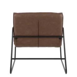 Kirkland's Home Accent Chairs-Axel Espresso Leather Industrial Accent Chair