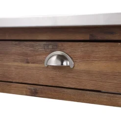 Kirkland's Home Kitchen Islands & Bar Carts-Barnwood Sonoma Stainless Steel Top Kitchen Cart