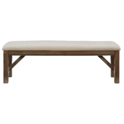 Kirkland's Home Benches & Ottomans-Basketweave Upholstered Wood Bench