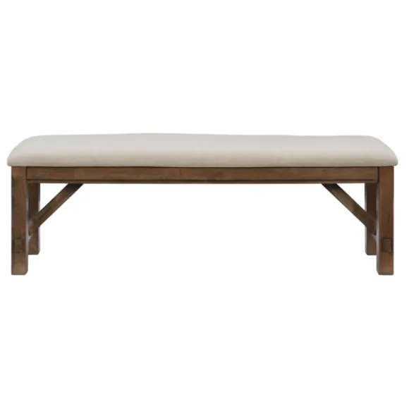 Kirkland's Home Benches & Ottomans-Basketweave Upholstered Wood Bench