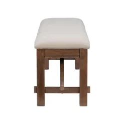 Kirkland's Home Benches & Ottomans-Basketweave Upholstered Wood Bench