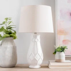 Kirkland's Home Table Lamps-Beaded Ceramic Table Lamp