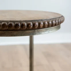 Kirkland's Home Accent & End Tables-Beaded Round Wood C-Table