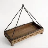 Kirkland's Home Decorative Trays-Beaded Wood Tray With Metal Handle