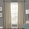 Kirkland's Home Curtains & Drapes-Beige Burlap Knotted Curtain Panel Set, 108 In.