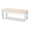 Kirkland's Home Benches & Ottomans-Beige Button Tufted Bench With Mirrored Base