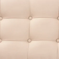 Kirkland's Home Benches & Ottomans-Beige Button Tufted Bench With Mirrored Base