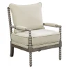 Kirkland's Home Accent Chairs-Beige Liam Turned Leg Accent Chair