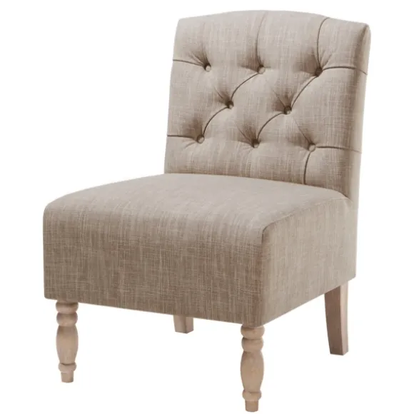 Kirkland's Home Accent Chairs-Beige Luna Tufted Armless Accent Chair