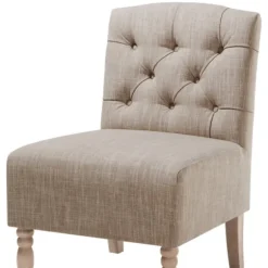 Kirkland's Home Accent Chairs-Beige Luna Tufted Armless Accent Chair