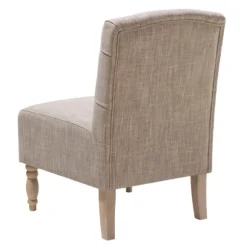 Kirkland's Home Accent Chairs-Beige Luna Tufted Armless Accent Chair