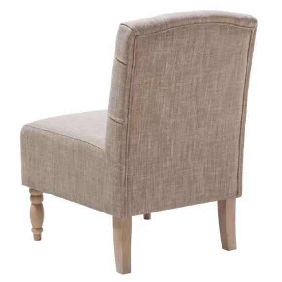Kirkland's Home Accent Chairs-Beige Luna Tufted Armless Accent Chair