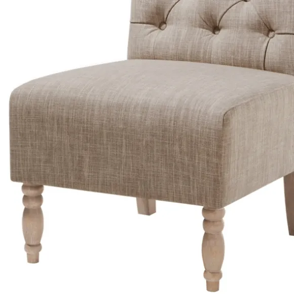 Kirkland's Home Accent Chairs-Beige Luna Tufted Armless Accent Chair