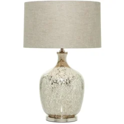 Kirkland's Home Table Lamps-Beige Marbled Mercury Glass Table Lamp