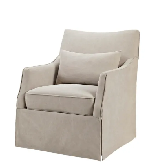Kirkland's Home Accent Chairs-Beige Martha Stewart Skirted Swivel Accent Chair